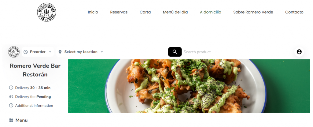 Romero Verde's At Home page