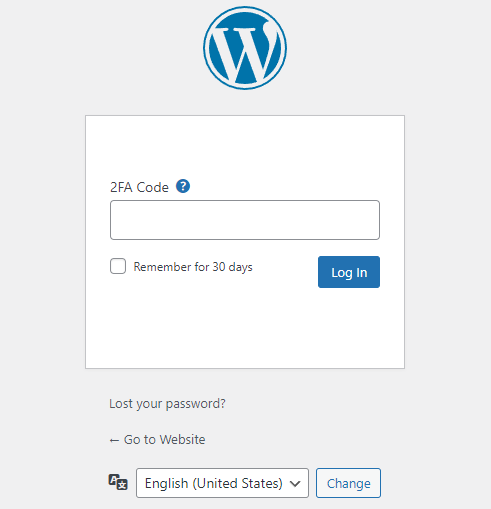 Two-factor authentication on WordPress.org login page