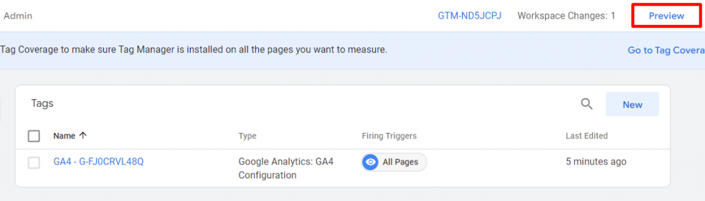 Use the preview mode to ensure your tag fires.