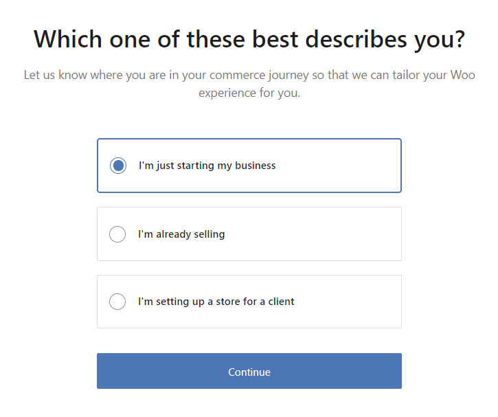 A WooCommerce setup form with seller profile options